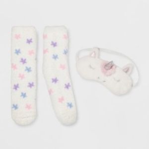 Xhilaration Unicorn Eyemask Cozy Socks Set